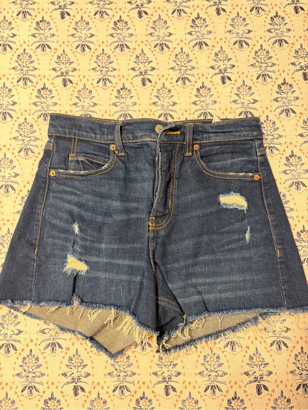 Old Navy Dark Blue Distressed Denim Shorts